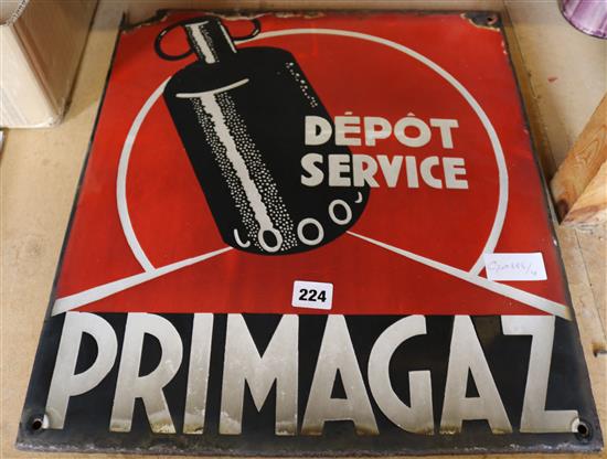 French enamel sign